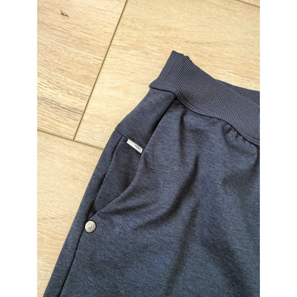 Vuori Ponto Performance Shorts Mens Large Charcoal Heather Blue DreamKnit Gym 7" - Picture 2 of 7